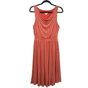 Maeve Anthropologie Brianne Floral Sleeveless Dress Size XS Orange Cowl Neck